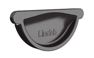 Заглушка желоба универсальная с уплотнением LINDAB RG сталь, темно-коричневая, D 150 мм
